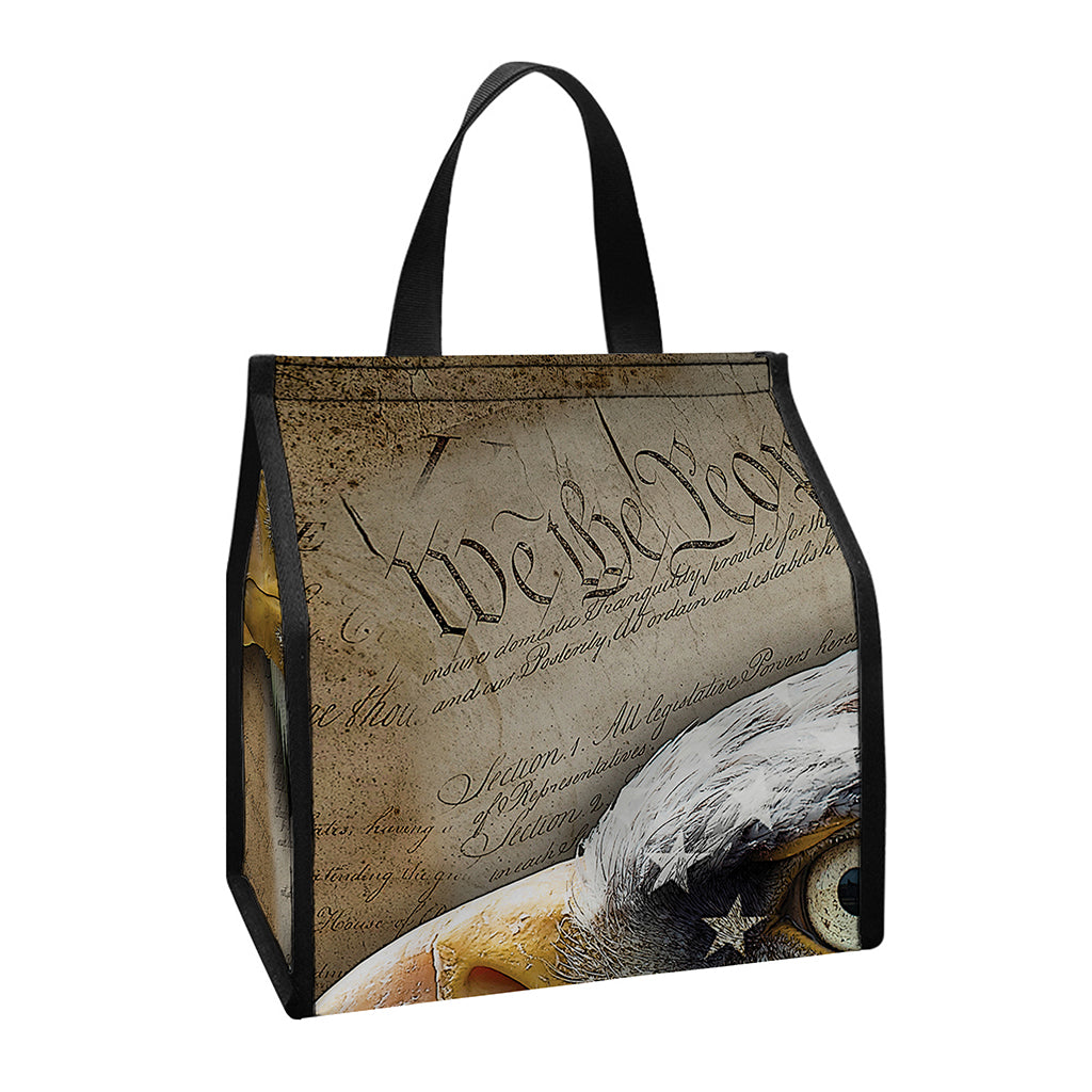 American Land Of Liberty Print Insulated Lunch Tote