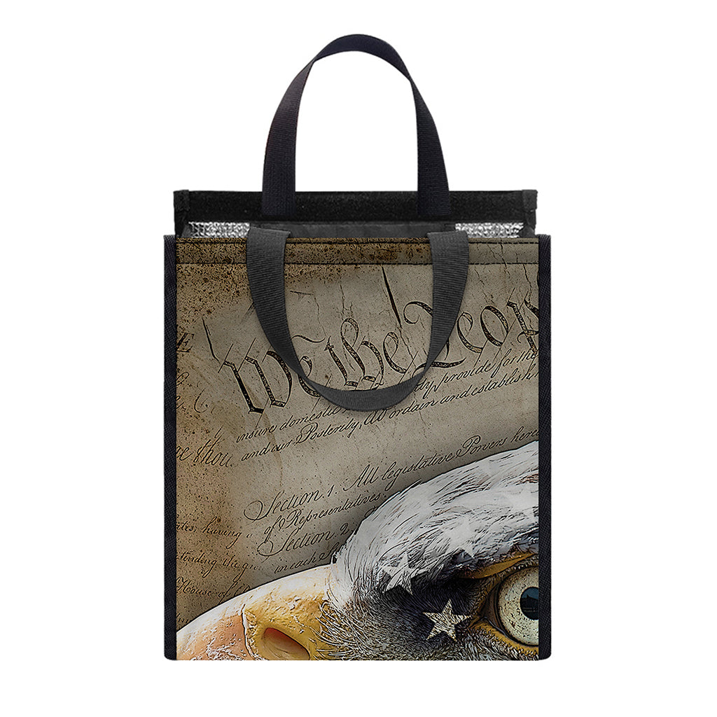 American Land Of Liberty Print Insulated Lunch Tote