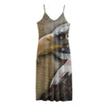 American Land Of Liberty Print Jersey Midi Cami Dress