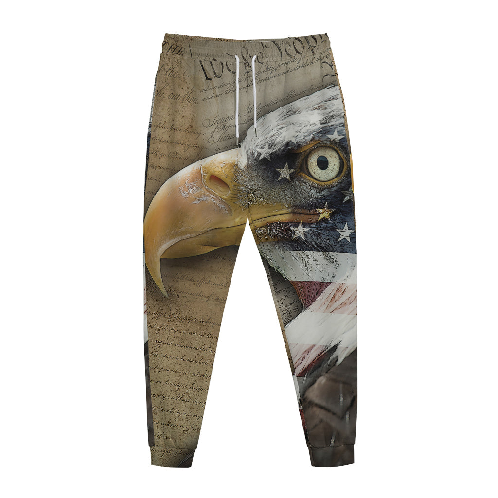American Land Of Liberty Print Jogger Pants