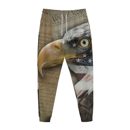 American Land Of Liberty Print Jogger Pants