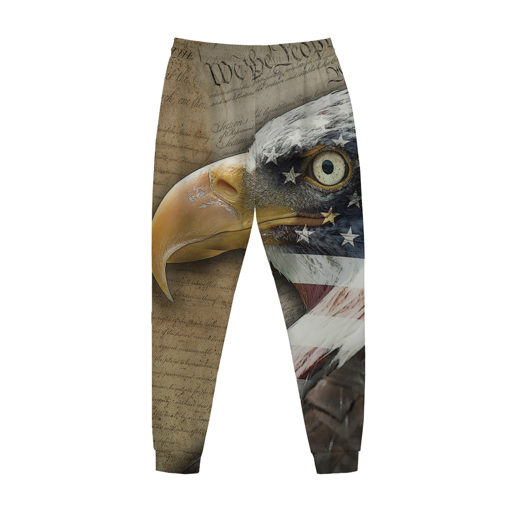 American Land Of Liberty Print Jogger Pants