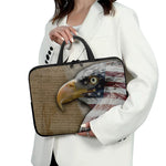 American Land Of Liberty Print Laptop Sleeve With Handle