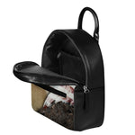 American Land Of Liberty Print Leather Backpack