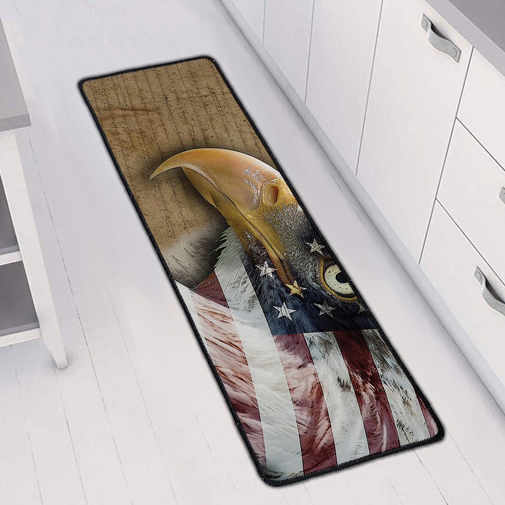 American Land Of Liberty Print Long Kitchen Mat