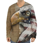 American Land Of Liberty Print Long Sleeve Baseball Jersey
