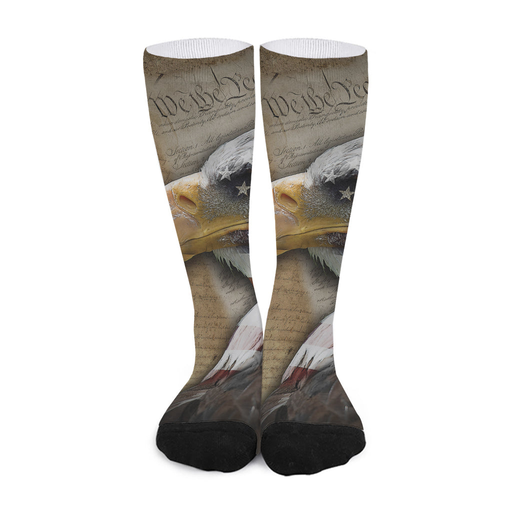 American Land Of Liberty Print Long Socks