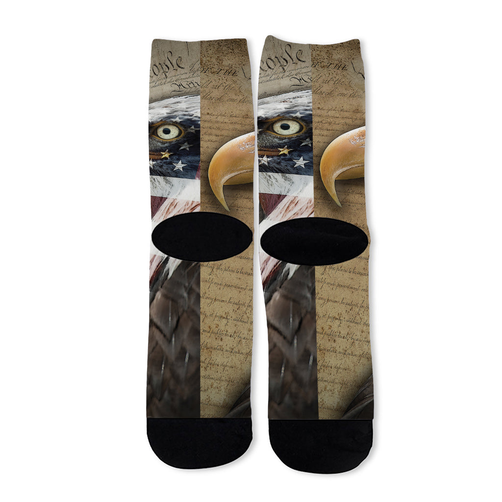 American Land Of Liberty Print Long Socks