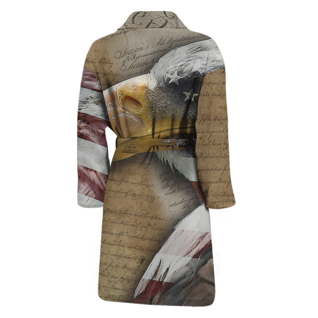 American Land Of Liberty Print Men's Bathrobe