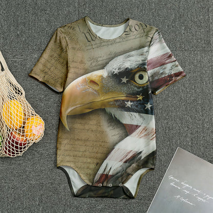 American Land Of Liberty Print Men's Bodysuit
