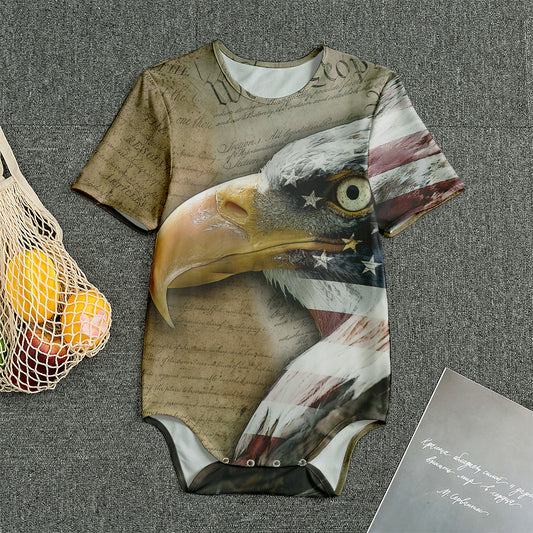 American Land Of Liberty Print Men's Bodysuit