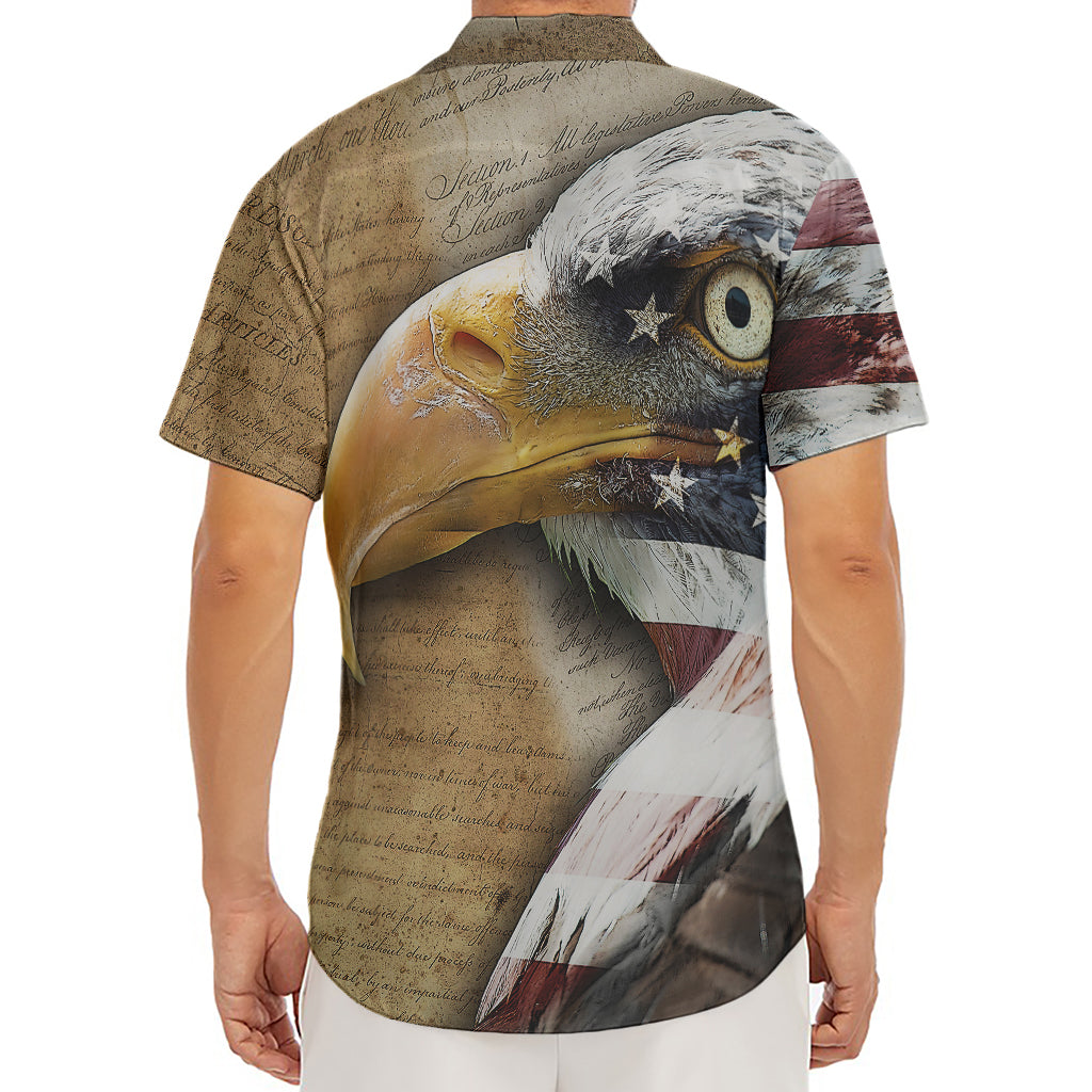 American Land Of Liberty Print Men's Deep V-Neck Shirt