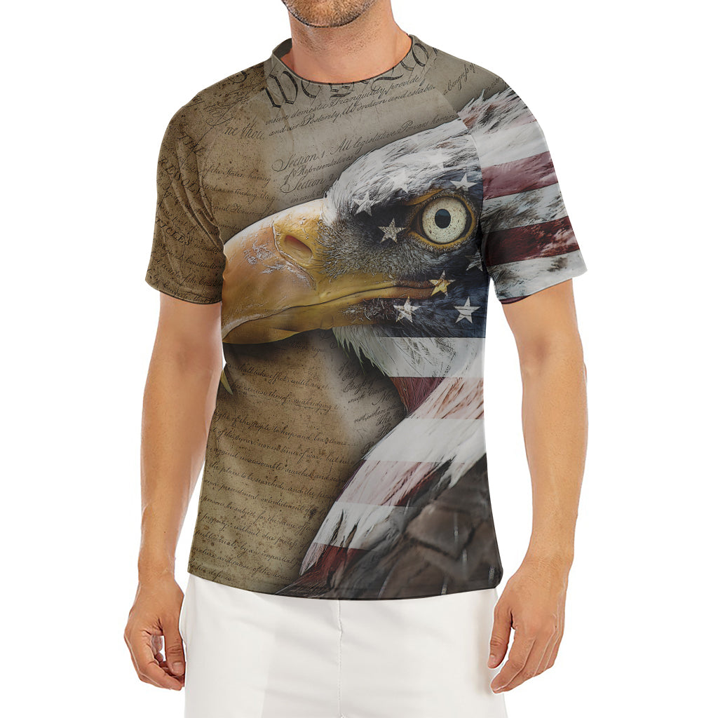 American Land Of Liberty Print Men's Short Sleeve Rash Guard