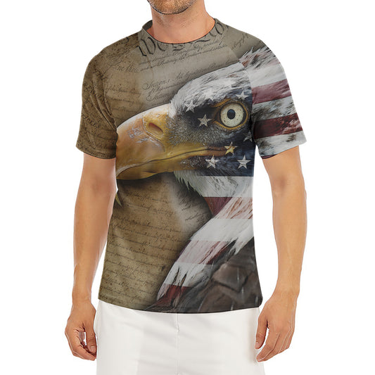 American Land Of Liberty Print Men's Short Sleeve Rash Guard