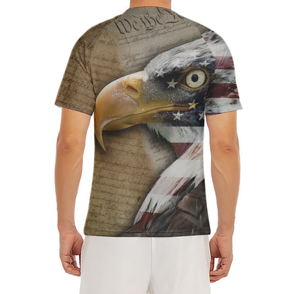 American Land Of Liberty Print Men's Short Sleeve Rash Guard