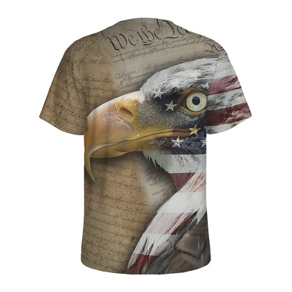 American Land Of Liberty Print Men's Sports T-Shirt