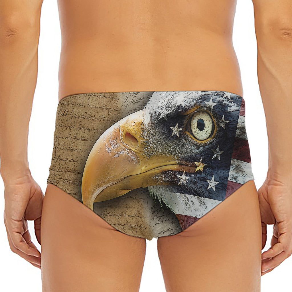 American Land Of Liberty Print Men's Triangle Swim Briefs