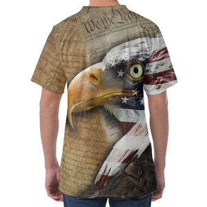 American Land Of Liberty Print Men's Velvet T-Shirt