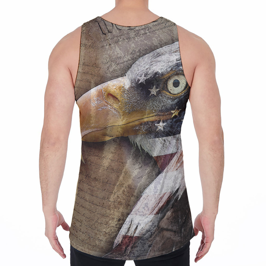 American Land Of Liberty Print Men's Velvet Tank Top