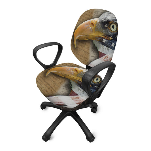 American Land Of Liberty Print Office Chair Cover