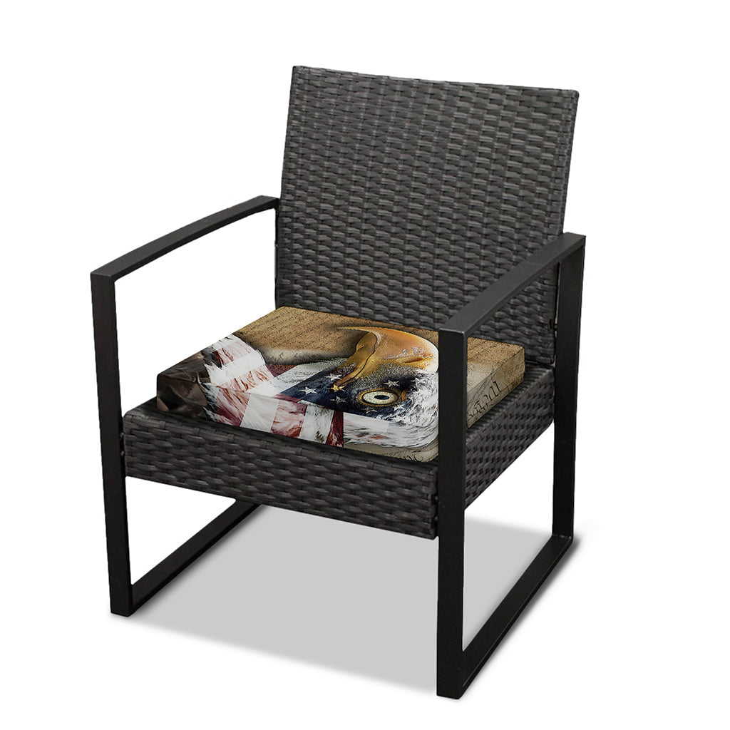 American Land Of Liberty Print Outdoor Seat Cushion Cover