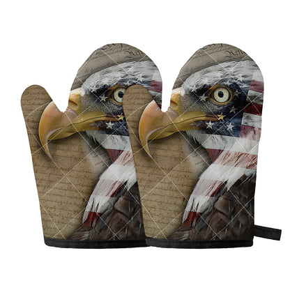 American Land Of Liberty Print Oven Mitts