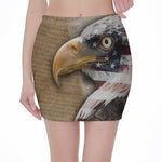 American Land Of Liberty Print Pencil Mini Skirt