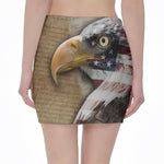 American Land Of Liberty Print Pencil Mini Skirt