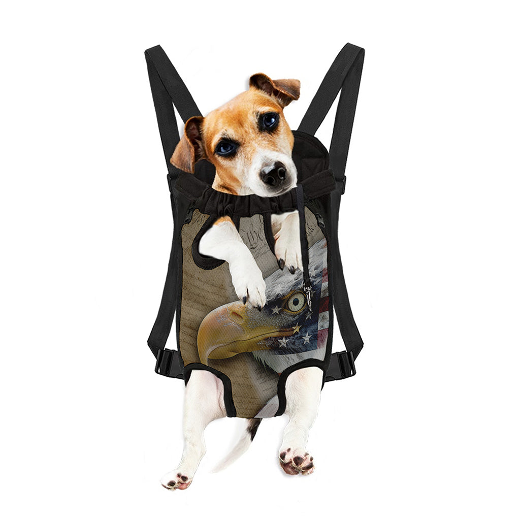 American Land Of Liberty Print Pet Carrier Backpack