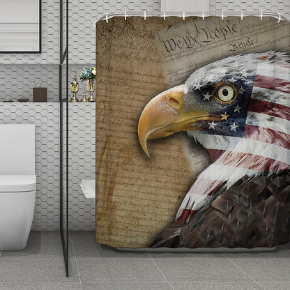 American Land Of Liberty Print Polyester Shower Curtain