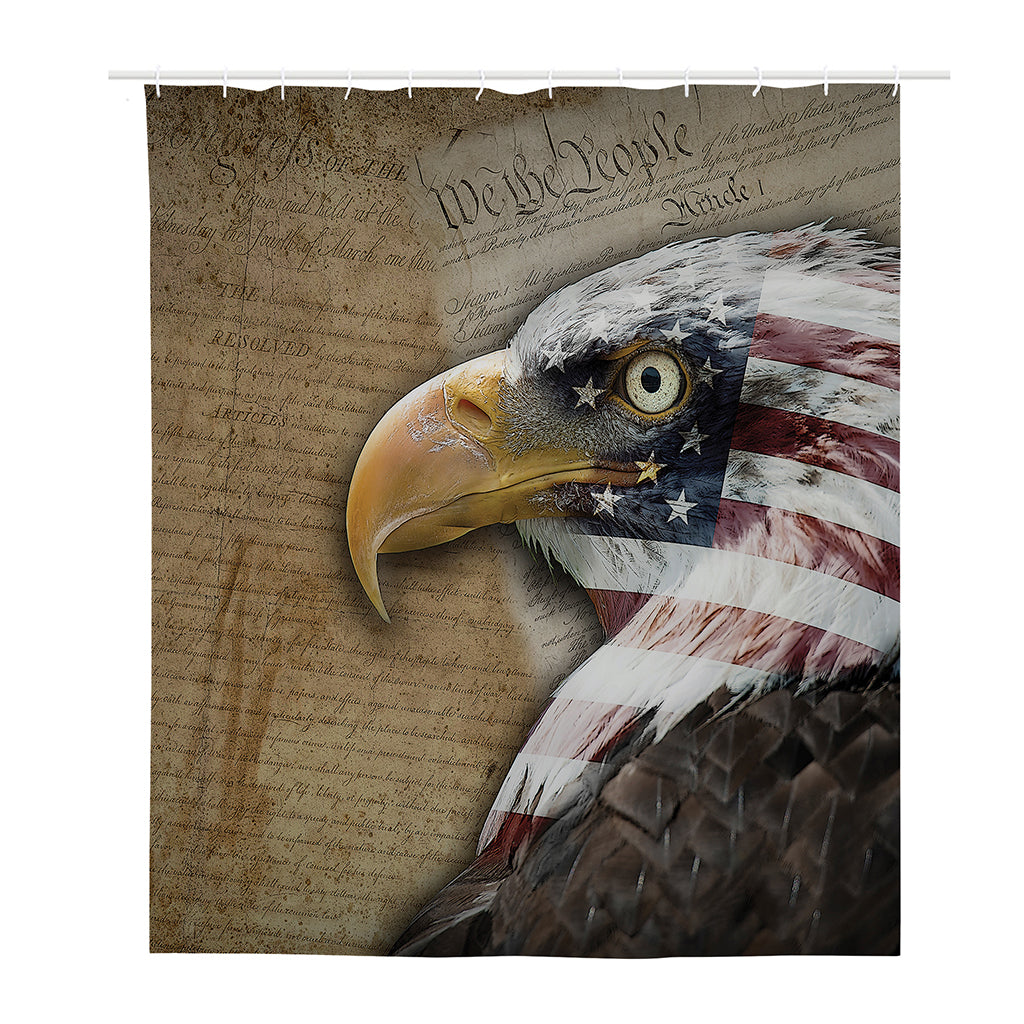 American Land Of Liberty Print Polyester Shower Curtain