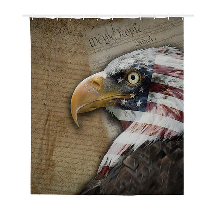 American Land Of Liberty Print Polyester Shower Curtain