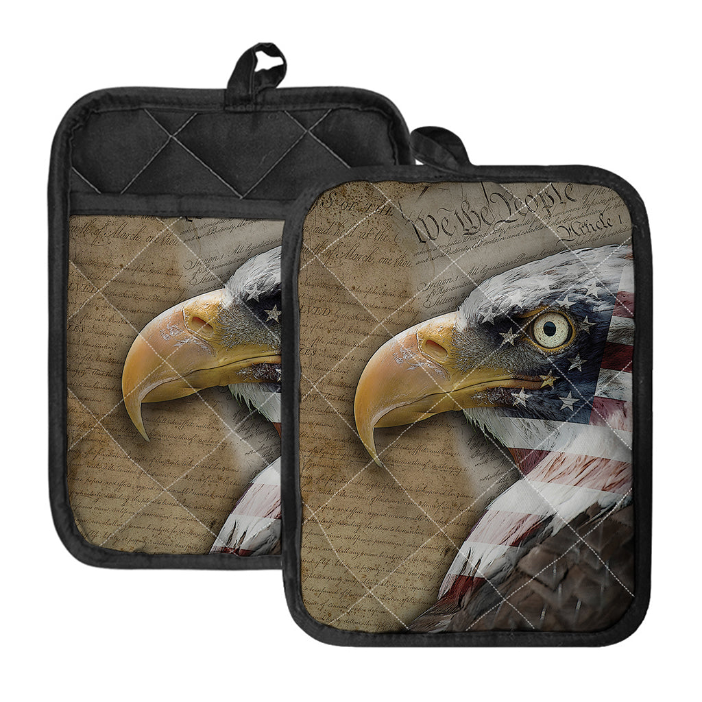 American Land Of Liberty Print Pot Holders With Pocket