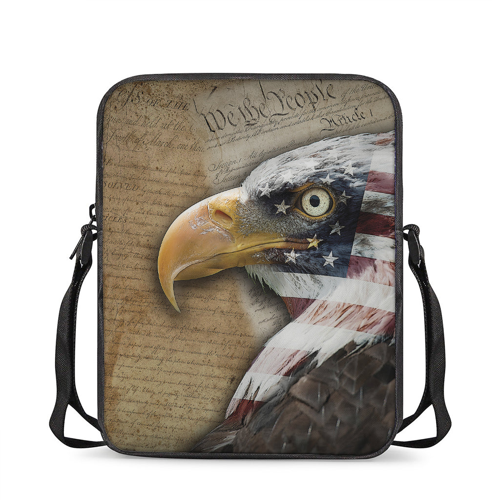 American Land Of Liberty Print Rectangular Crossbody Bag