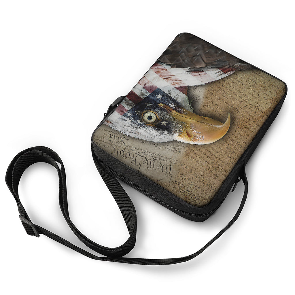 American Land Of Liberty Print Rectangular Crossbody Bag