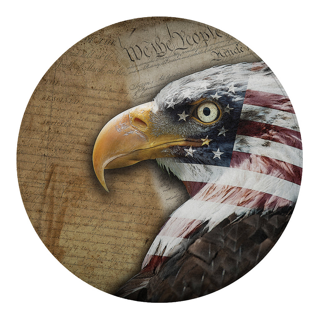 American Land Of Liberty Print Round Blanket