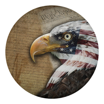 American Land Of Liberty Print Round Blanket