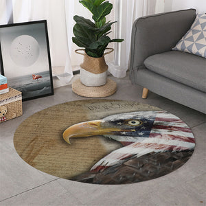 American Land Of Liberty Print Round Rug