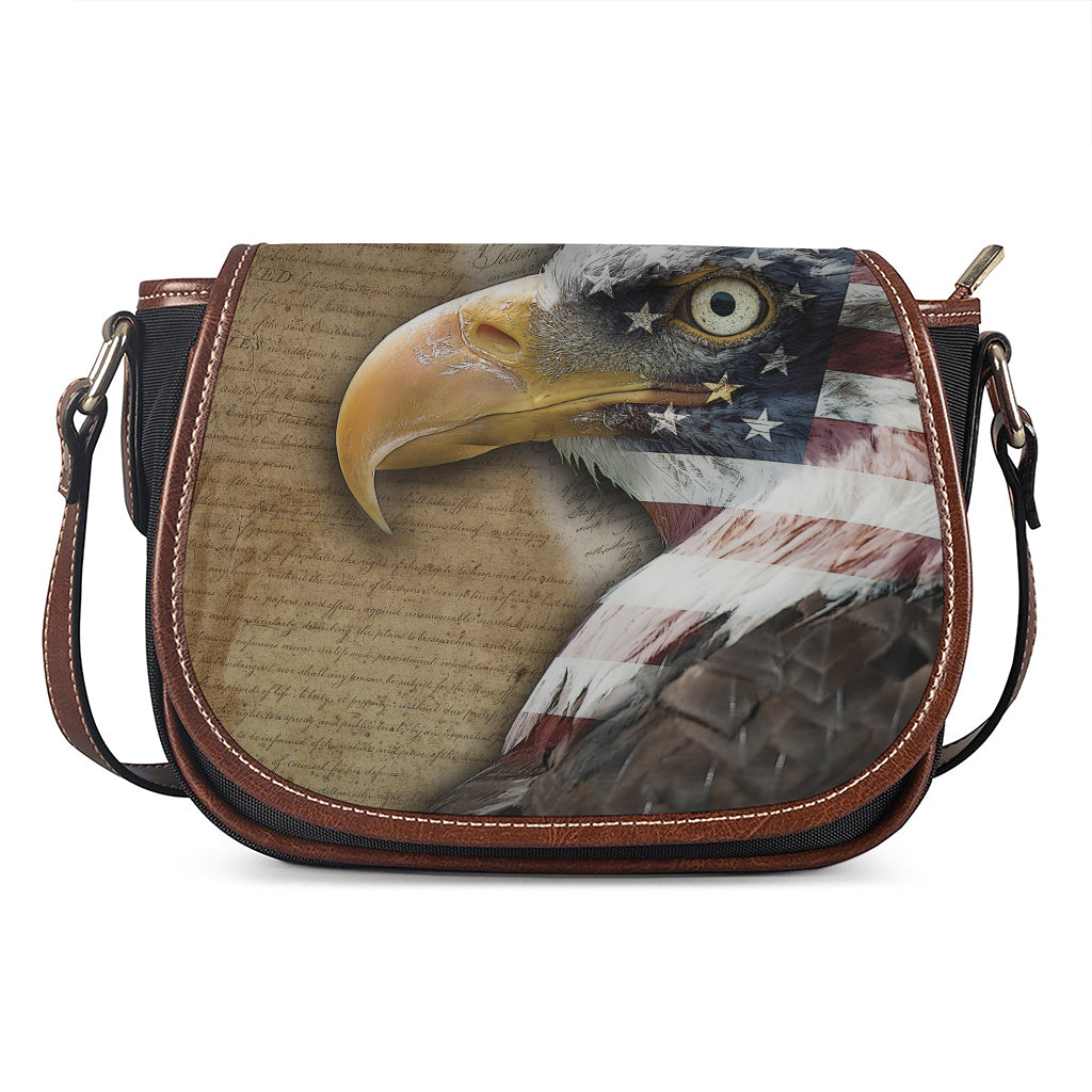 American Land Of Liberty Print Saddle Bag