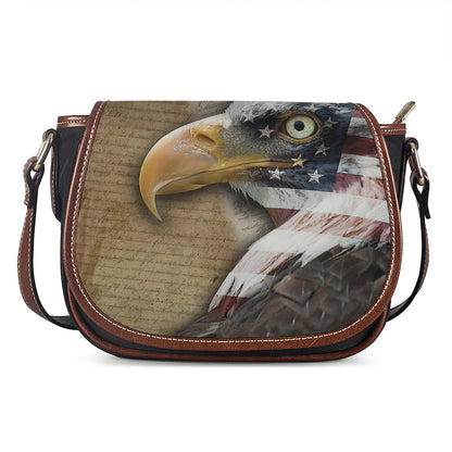 American Land Of Liberty Print Saddle Bag