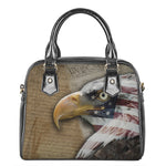 American Land Of Liberty Print Shoulder Handbag