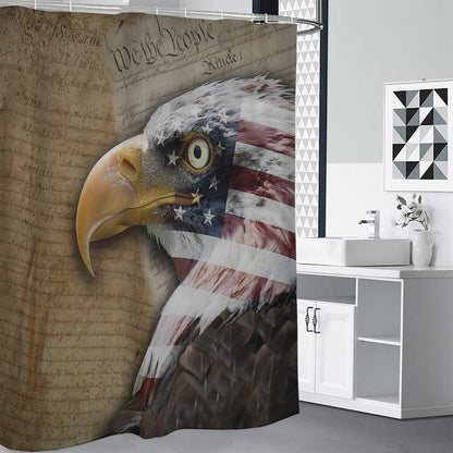 American Land Of Liberty Print Shower Curtain