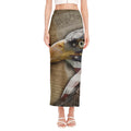 American Land Of Liberty Print Side Slit Maxi Skirt