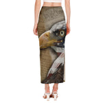 American Land Of Liberty Print Side Slit Maxi Skirt