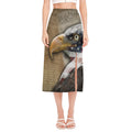 American Land Of Liberty Print Side Slit Midi Skirt