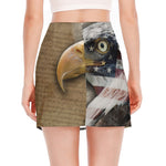 American Land Of Liberty Print Side Slit Mini Skirt
