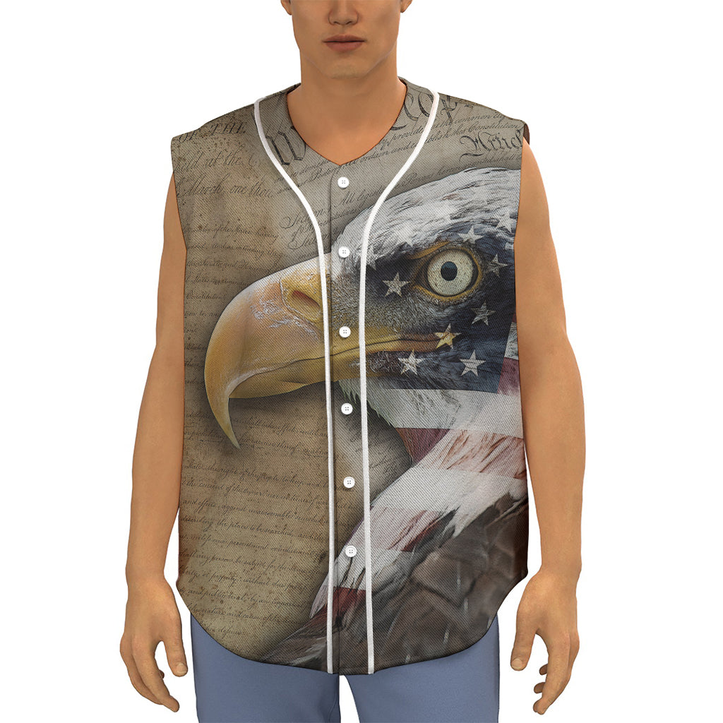 American Land Of Liberty Print Sleeveless Baseball Jersey