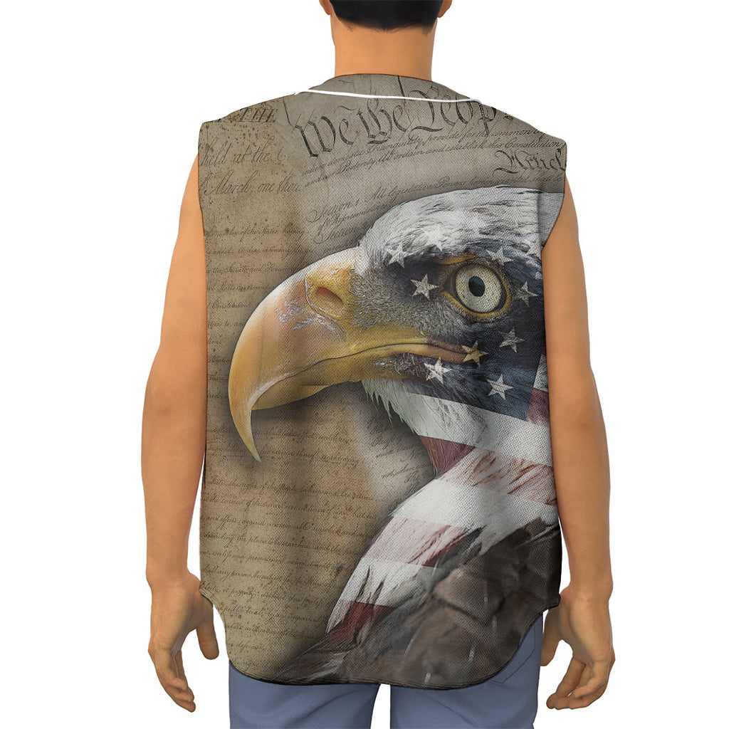 American Land Of Liberty Print Sleeveless Baseball Jersey