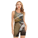 American Land Of Liberty Print Sleeveless One Piece Swimsuit