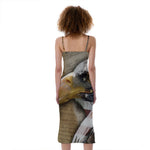 American Land Of Liberty Print Slim Fit Midi Cami Dress